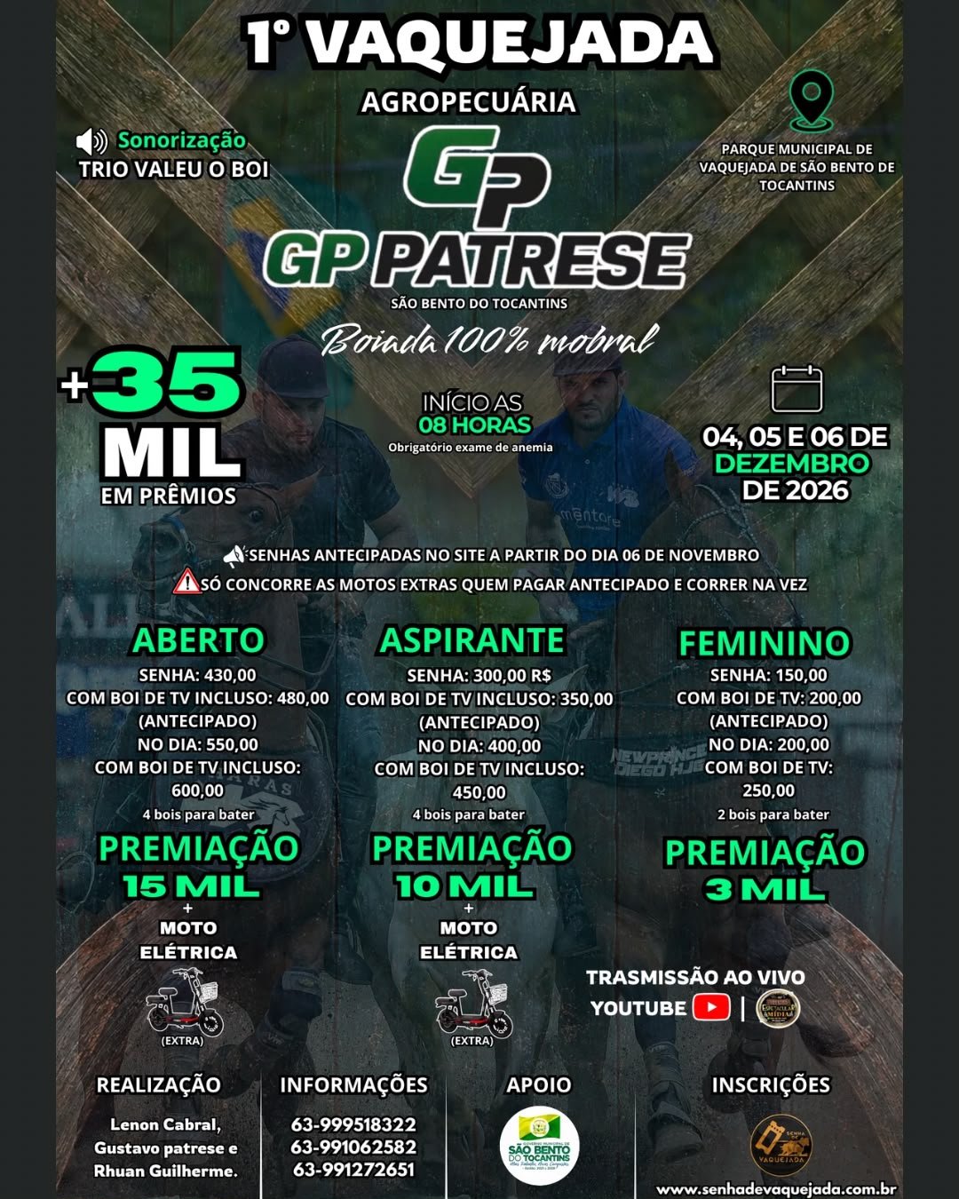 Banner de 1ª VAQUEJADA AGROPECUARIA PATRESE